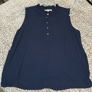 Loft Ruffle Collar Sleeveless Blouse